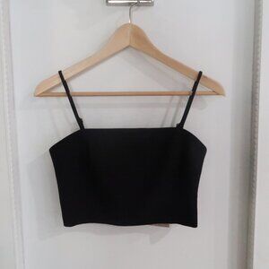 NWT Meshki Grace Suiting  Black Crop Top Minimalist Spaghetti Strap Size XS